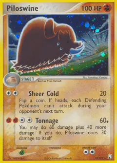 Piloswine Rare Holo card from Team Rocket Returns