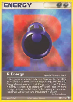 R Energy Uncommon card from Team Rocket Returns
