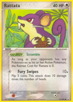 Rattata Common card from Team Rocket Returns