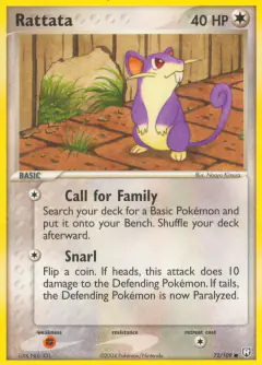 Rattata Common card from Team Rocket Returns
