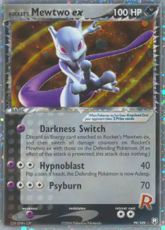 Rocket's Mewtwo ex Rare Holo EX card from Team Rocket Returns