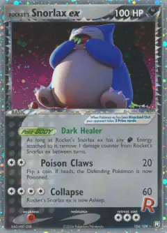 Rocket's Snorlax ex Rare Holo EX card from Team Rocket Returns