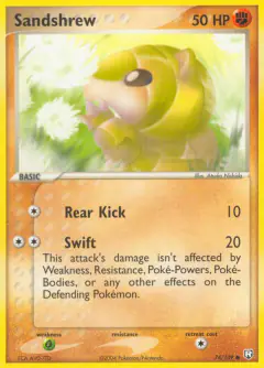 Sandshrew Common card from Team Rocket Returns