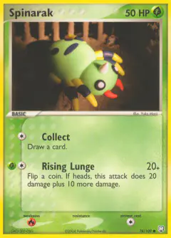Spinarak Common card from Team Rocket Returns