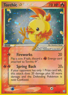 Torchic ★ Rare Holo Star card from Team Rocket Returns