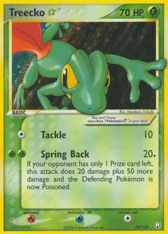 Treecko ★ Rare Holo Star card from Team Rocket Returns