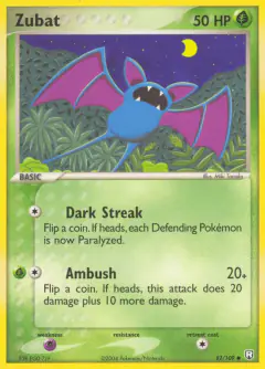 Zubat Common card from Team Rocket Returns