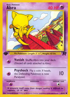 Abra Common card from Team Rocket