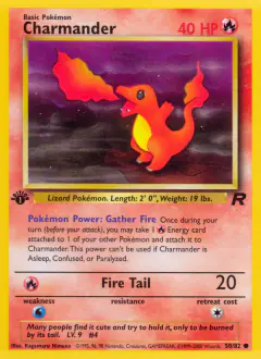 Charmander Common card from Team Rocket