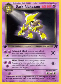 Dark Alakazam Rare card from Team Rocket