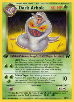 Dark Arbok Rare card from Team Rocket