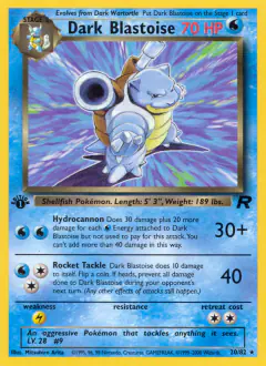 Dark Blastoise Rare card from Team Rocket