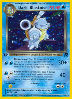 Dark Blastoise Rare Holo card from Team Rocket