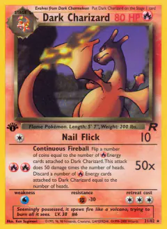 Dark Charizard Rare card from Team Rocket