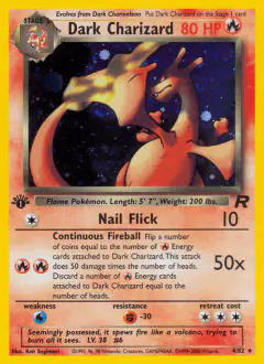 Dark Charizard Rare Holo card from Team Rocket