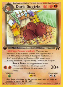 Dark Dugtrio Rare card from Team Rocket
