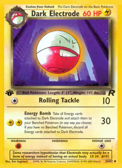 Dark Electrode Uncommon card from Team Rocket