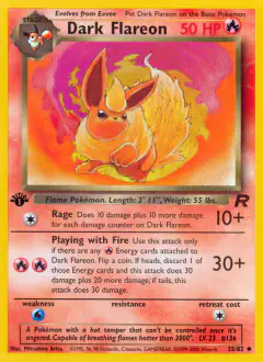 Dark Flareon Uncommon card from Team Rocket