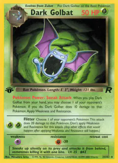 Dark Golbat Rare card from Team Rocket