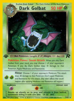 Dark Golbat Rare Holo card from Team Rocket