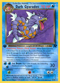 Dark Gyarados Rare card from Team Rocket