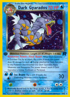 Dark Gyarados Rare Holo card from Team Rocket