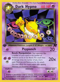Dark Hypno Rare card from Team Rocket