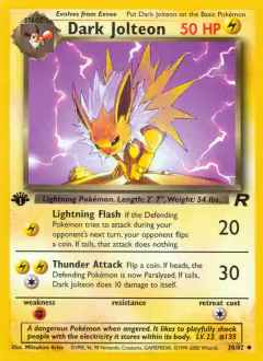Dark Jolteon Uncommon card from Team Rocket