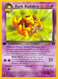 Dark Kadabra Uncommon card from Team Rocket