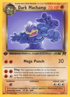 Dark Machamp Rare card from Team Rocket