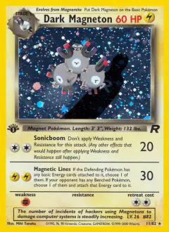 Dark Magneton Rare Holo card from Team Rocket