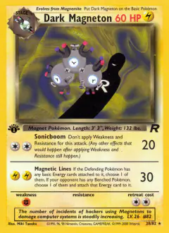 Dark Magneton Rare card from Team Rocket