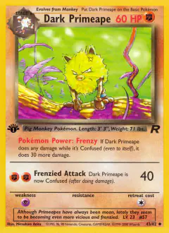 Dark Primeape Uncommon card from Team Rocket