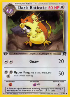 Dark Raticate Common card from Team Rocket