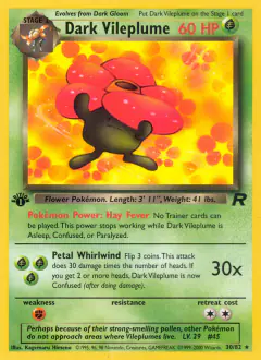 Dark Vileplume Rare card from Team Rocket