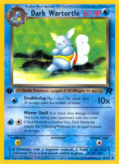 Dark Wartortle Uncommon card from Team Rocket