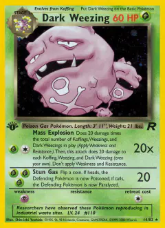Dark Weezing Rare Holo card from Team Rocket