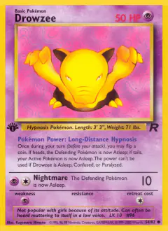 Drowzee Common card from Team Rocket