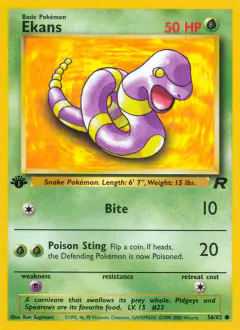 Ekans Common card from Team Rocket