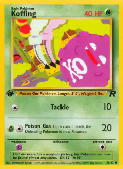 Koffing Common card from Team Rocket