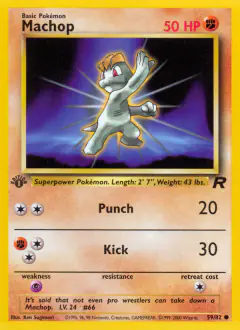 Machop Common card from Team Rocket