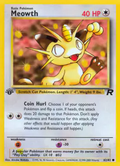 Meowth Common card from Team Rocket