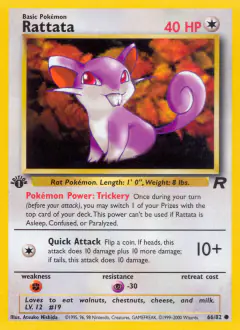 Rattata Common card from Team Rocket