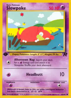 Slowpoke Common card from Team Rocket