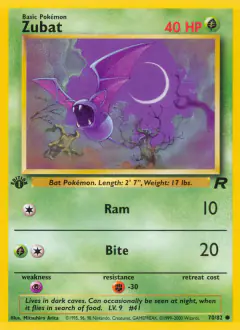 Zubat Common card from Team Rocket