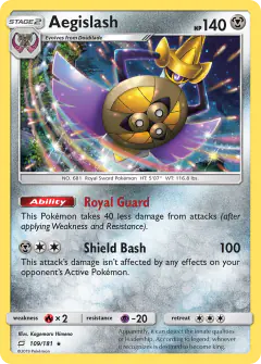 Aegislash Rare Holo card from Team Up
