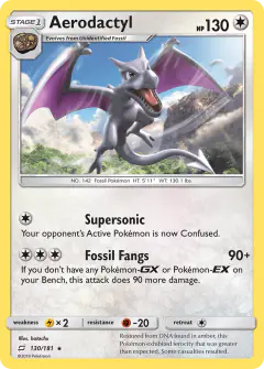 Aerodactyl Rare card from Team Up