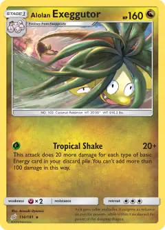 Alolan Exeggutor Rare card from Team Up