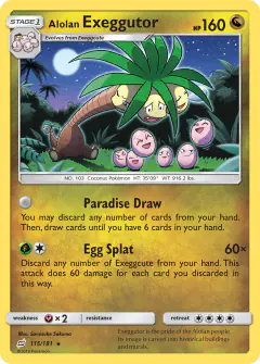 Alolan Exeggutor Rare card from Team Up