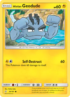 Alolan Geodude Common card from Team Up